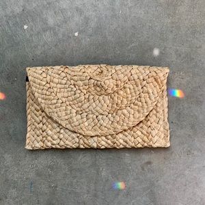 Straw Envelope Clutch Handbag